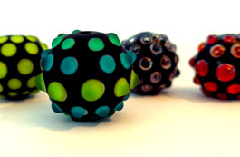 30 mm grosse Glasperlen Grosse Glasperlen mattiert und mit Augen